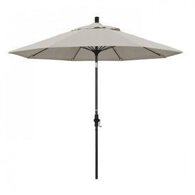 Sun Master Series 9' Patio Umbrella with Bronze Aluminum Pole Fiberglass Ribs Collar Tilt Crank Lift and Olefin Woven Granite Fabric