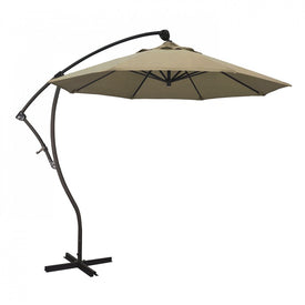 Bayside Series 9' Cantilever with Bronze Aluminum Pole and Ribs 360 Rotation Tilt Crank Lift and Sunbrella 1A Heather Beige Fabric