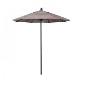 Venture Series 7.5' Patio Umbrella with Stone Black Aluminum Pole Fiberglass Ribs Push Lift and Sunbrella 1A Gateway Blush Fabric