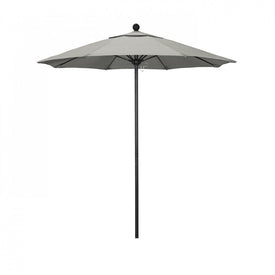 Venture Series 7.5' Patio Umbrella with Stone Black Aluminum Pole Fiberglass Ribs Push Lift and Sunbrella 1A Granite Fabric
