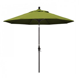 Sun Master Series 9' Patio Umbrella with Bronze Aluminum Pole Fiberglass Ribs Collar Tilt Crank Lift and Olefin Kiwi Fabric