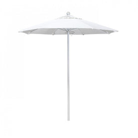 Venture Series 7.5' Patio Umbrella with Matted White Aluminum Pole Fiberglass Ribs Push Lift and Sunbrella 1A Natural Fabric