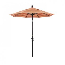 Sun Master Series 7.5' Patio Umbrella with Bronze Aluminum Pole Fiberglass Ribs Collar Tilt Crank Lift and Sunbrella 1A Dolce Mango Fabric