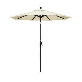 Pacific Trail Series 7.5' Patio Umbrella with Stone Black Aluminum Pole and Ribs Push Button Tilt Crank Lift and Sunbrella 1A Canvas Fabric