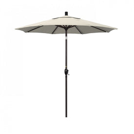 Pacific Trail Series 7.5' Patio Umbrella with Bronze Aluminum Pole and Ribs Push Button Tilt Crank Lift and Olefin Beige Fabric