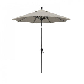 Sun Master Series 7.5' Patio Umbrella with Bronze Aluminum Pole Fiberglass Ribs Collar Tilt Crank Lift and Olefin Woven Granite Fabric