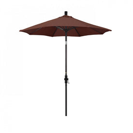 Sun Master Series 7.5' Patio Umbrella with Bronze Aluminum Pole Fiberglass Ribs Collar Tilt Crank Lift and Olefin Terrace Adobe Fabric