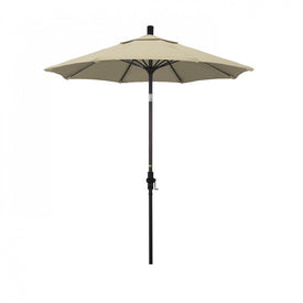 Sun Master Series 7.5' Patio Umbrella with Bronze Aluminum Pole Fiberglass Ribs Collar Tilt Crank Lift and Sunbrella 1A Beige Fabric