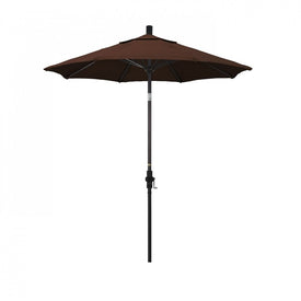 Sun Master Series 7.5' Patio Umbrella with Bronze Aluminum Pole Fiberglass Ribs Collar Tilt Crank Lift and Sunbrella 2A Bay Brown Fabric