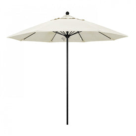 Venture Series 9' Patio Umbrella with Stone Black Aluminum Pole Fiberglass Ribs Push Lift and Sunbrella 1A Canvas Fabric