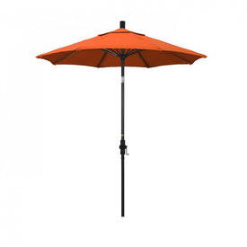 Sun Master Series 7.5' Patio Umbrella with Bronze Aluminum Pole Fiberglass Ribs Collar Tilt Crank Lift and Sunbrella 1A Melon Fabric