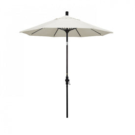 Sun Master Series 7.5' Patio Umbrella with Bronze Aluminum Pole Fiberglass Ribs Collar Tilt Crank Lift and Olefin White Fabric