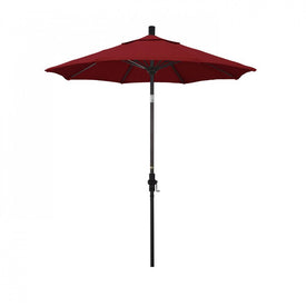 Sun Master Series 7.5' Patio Umbrella with Bronze Aluminum Pole Fiberglass Ribs Collar Tilt Crank Lift and Olefin Red Fabric