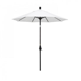 Sun Master Series 7.5' Patio Umbrella with Bronze Aluminum Pole Fiberglass Ribs Collar Tilt Crank Lift and Sunbrella 1A Natural Fabric