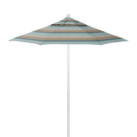 Venture Series 7.5' Patio Umbrella with Matted White Aluminum Pole Fiberglass Ribs Push Lift and Sunbrella 1A Gateway Mist Fabric