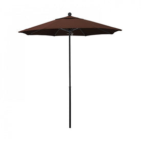 Oceanside Series 7.5' Patio Umbrella with Fiberglass Pole Fiberglass Ribs Push Lift and Sunbrella 2A Bay Brown Fabric