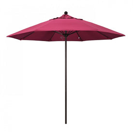 Venture Series 9' Patio Umbrella with Bronze Aluminum Pole Fiberglass Ribs Push Lift and Sunbrella 2A Hot Pink Fabric