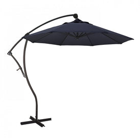 Bayside Series 9' Cantilever with Bronze Aluminum Pole and Ribs 360 Rotation Tilt Crank Lift and Olefin Navy Blue Fabric