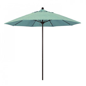 Venture Series 9' Patio Umbrella with Bronze Aluminum Pole Fiberglass Ribs Push Lift and Sunbrella 1A Spa Fabric