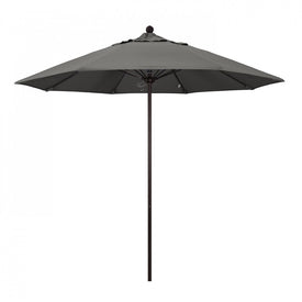 Venture Series 9' Patio Umbrella with Bronze Aluminum Pole Fiberglass Ribs Push Lift and Sunbrella 1A Charcoal Fabric