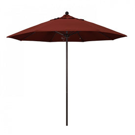Venture Series 9' Patio Umbrella with Bronze Aluminum Pole Fiberglass Ribs Push Lift and Sunbrella 2A Henna Fabric