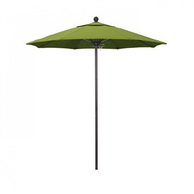 Venture Series 7.5' Patio Umbrella with Bronze Aluminum Pole Fiberglass Ribs Push Lift and Sunbrella 2A Macaw Fabric