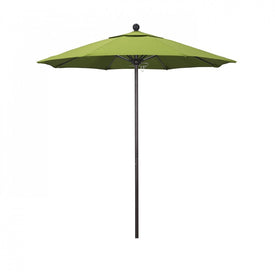Venture Series 7.5' Patio Umbrella with Bronze Aluminum Pole Fiberglass Ribs Push Lift and Sunbrella 2A Parrot Fabric
