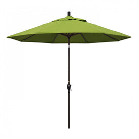 Pacific Trail Series 9' Patio Umbrella with Bronze Aluminum Pole and Ribs Push Button Tilt Crank Lift and Sunbrella 2A Macaw Fabric