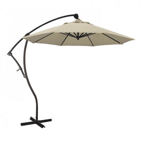 Bayside Series 9' Cantilever with Bronze Aluminum Pole and Ribs 360 Rotation Tilt Crank Lift and Sunbrella 1A Antique Beige Fabric