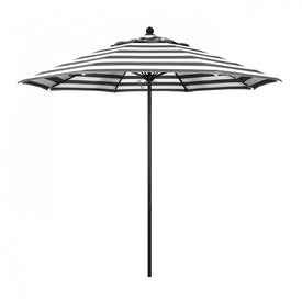 Venture Series 9' Patio Umbrella with Stone Black Aluminum Pole Fiberglass Ribs Push Lift and Sunbrella 2A Cabana Classic Fabric