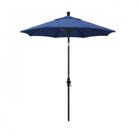 Sun Master Series 7.5' Patio Umbrella with Bronze Aluminum Pole Fiberglass Ribs Collar Tilt Crank Lift and Sunbrella 1A Regatta Fabric