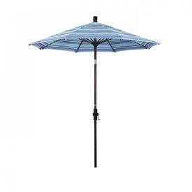 Sun Master Series 7.5' Patio Umbrella with Bronze Aluminum Pole Fiberglass Ribs Collar Tilt Crank Lift and Sunbrella 1A Dolce Oasis Fabric