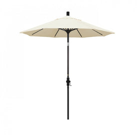 Sun Master Series 7.5' Patio Umbrella with Bronze Aluminum Pole Fiberglass Ribs Collar Tilt Crank Lift and Sunbrella 1A Canvas Fabric
