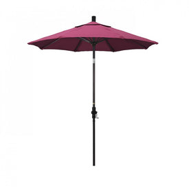 Sun Master Series 7.5' Patio Umbrella with Bronze Aluminum Pole Fiberglass Ribs Collar Tilt Crank Lift and Sunbrella 2A Hot Pink Fabric