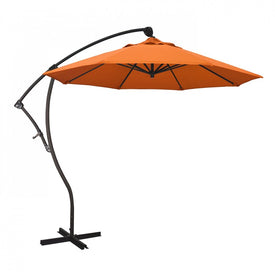 Bayside Series 9' Cantilever with Bronze Aluminum Pole and Ribs 360 Rotation Tilt Crank Lift and Sunbrella 2A Tangerine Fabric