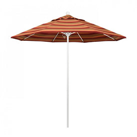 Venture Series 9' Patio Umbrella with Matted White Aluminum Pole Fiberglass Ribs Push Lift and Sunbrella 2A Astoria Sunset Fabric