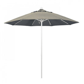Venture Series 9' Patio Umbrella with Matted White Aluminum Pole Fiberglass Ribs Push Lift and Sunbrella 1A Spectrum Dove Fabric