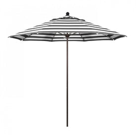 Venture Series 9' Patio Umbrella with Bronze Aluminum Pole Fiberglass Ribs Push Lift and Sunbrella 2A Cabana Classic Fabric