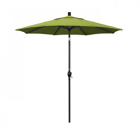 Pacific Trail Series 7.5' Patio Umbrella with Stone Black Aluminum Pole and Ribs Push Button Tilt Crank Lift and Sunbrella 2A Macaw Fabric