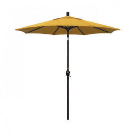 Pacific Trail Series 7.5' Patio Umbrella with Bronze Aluminum Pole and Ribs Push Button Tilt Crank Lift and Olefin Lemon Fabric