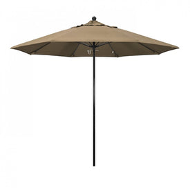Oceanside Series 9' Patio Umbrella with Fiberglass Pole Fiberglass Ribs Push Lift and Sunbrella 1A Heather Beige Fabric