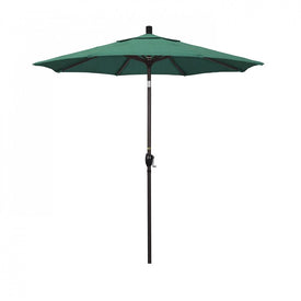 Pacific Trail Series 7.5' Patio Umbrella with Bronze Aluminum Pole and Ribs Push Button Tilt Crank Lift and Sunbrella 1A Spectrum Aztec Fabric