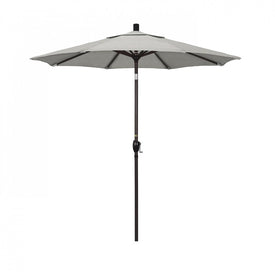 Pacific Trail Series 7.5' Patio Umbrella with Bronze Aluminum Pole and Ribs Push Button Tilt Crank Lift and Sunbrella 1A Granite Fabric