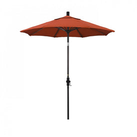 Sun Master Series 7.5' Patio Umbrella with Bronze Aluminum Pole Fiberglass Ribs Collar Tilt Crank Lift and Olefin Sunset Fabric