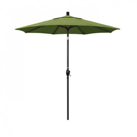 Pacific Trail Series 7.5' Patio Umbrella with Bronze Aluminum Pole and Ribs Push Button Tilt Crank Lift and Sunbrella 1A Spectrum Cilantro Fabric