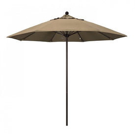 Venture Series 9' Patio Umbrella with Bronze Aluminum Pole Fiberglass Ribs Push Lift and Sunbrella 1A Heather Beige Fabric