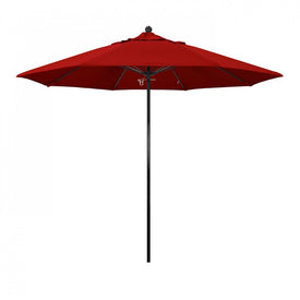 Oceanside Series 9' Patio Umbrella with Fiberglass Pole Fiberglass Ribs Push Lift and Sunbrella 2A Jockey Red Fabric