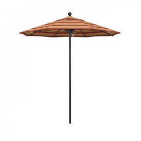 Venture Series 7.5' Patio Umbrella with Bronze Aluminum Pole Fiberglass Ribs Push Lift and Sunbrella 2A Astoria Sunset Fabric
