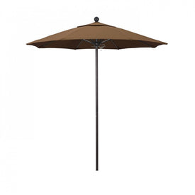 Venture Series 7.5' Patio Umbrella with Bronze Aluminum Pole Fiberglass Ribs Push Lift and Sunbrella 1A Teak Fabric
