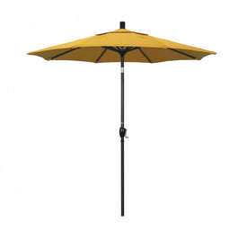 Pacific Trail Series 7.5' Patio Umbrella with Stone Black Aluminum Pole and Ribs Push Button Tilt Crank Lift and Olefin Lemon Fabric